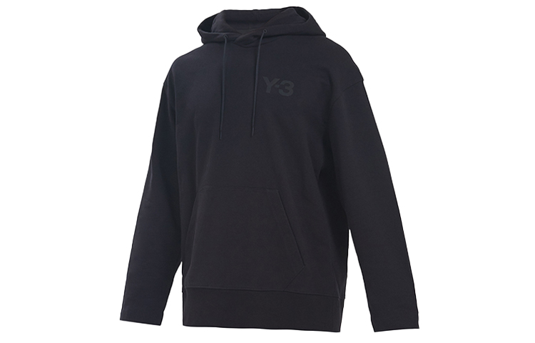 Order Y-3 Hoodie Hitam Solid dengan Logo Patch FN3379-58W