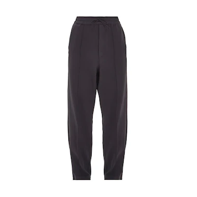 Y-3 Solid Color Drawstring Straight Pants in Black FN3383