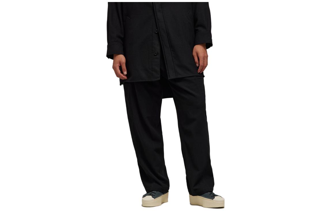 Order Y-3 솔리드 컬러 레이스업 캐주얼 팬츠 유니섹스 블랙 IL2152