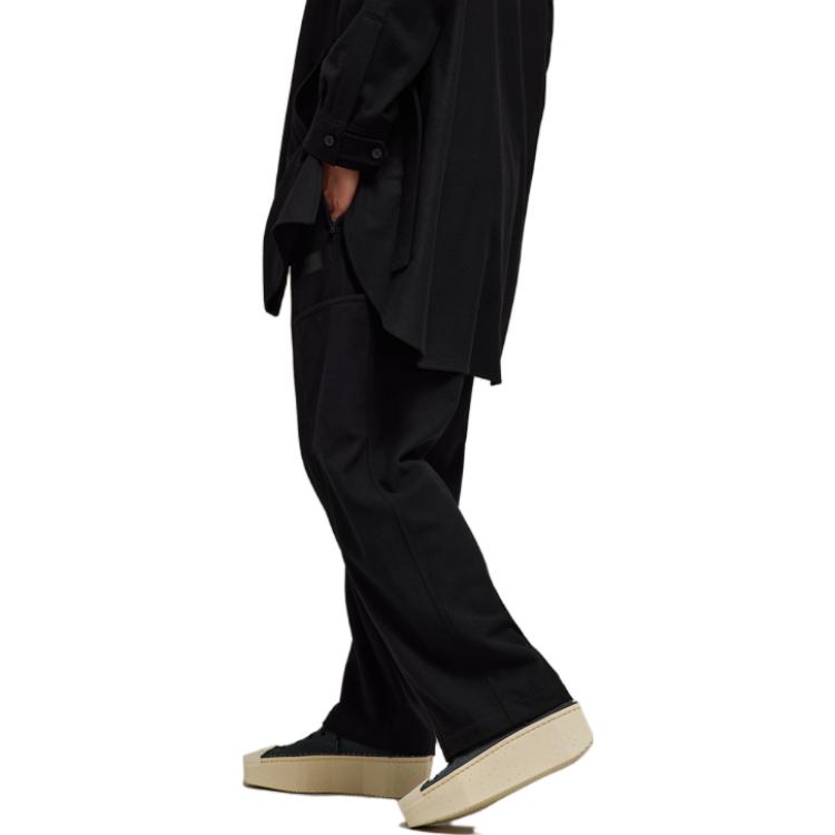 Lookbook Y-3 솔리드 컬러 레이스업 캐주얼 팬츠 유니섹스 블랙 IL2152