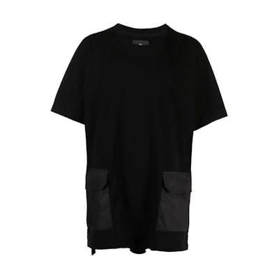 Y-3 Solid Color Logo Patch Casual T-Shirt Black H63071