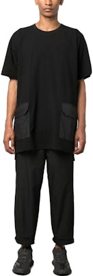 Y-3 솔리드 컬러 로고 패치 캐주얼 티셔츠 블랙 H63071 Lookbook Y-3 솔리드 컬러 로고 패치 캐주얼 티셔츠 블랙 H63071