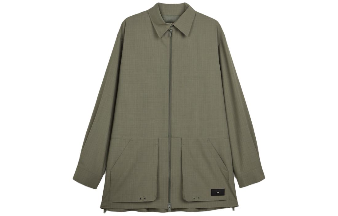 Order Y-3 Solid Color Loose Fit Zip Jacket Unisex Green IP7671