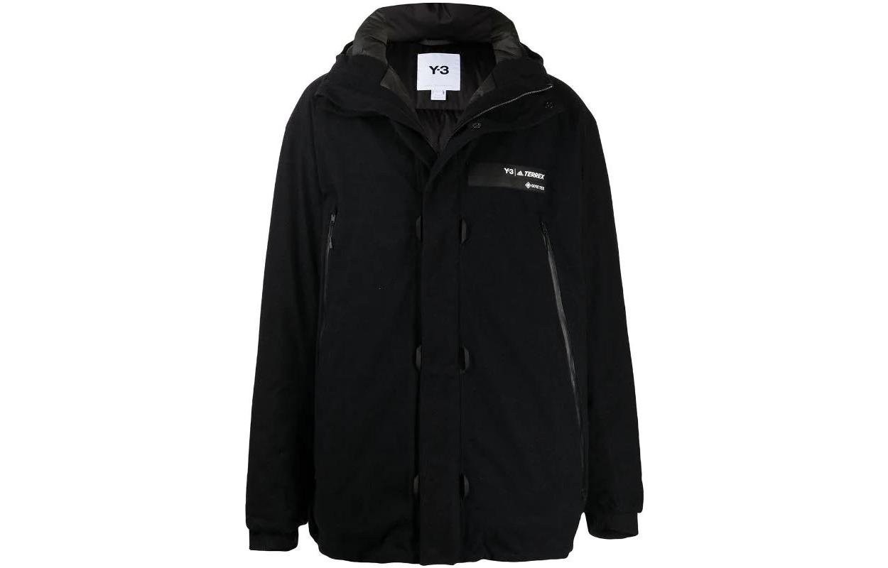 Y-3 Solid Color Patch Padded Zip-Up Jacket Men H65060