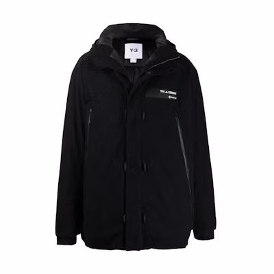 Y-3 Solid Color Patch Padded Zip-Up Jacket Men H65060