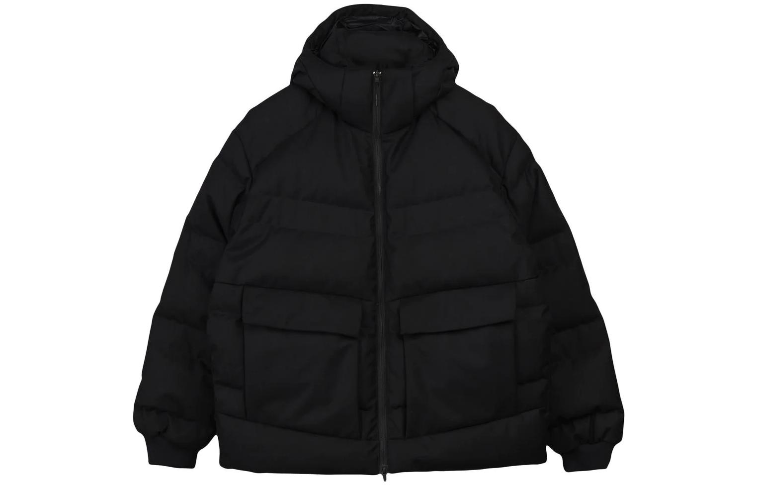 Y-3 Solid Color Puffer Hoodie Jacket Unisex Black. HN4330