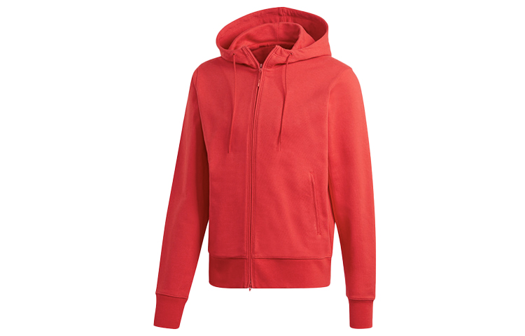 Y-3 Solid Color Red Zip-Up Hoodie Jacket for Men GK4482