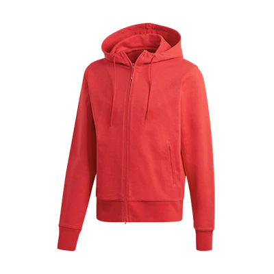 Y-3 Solid Color Red Zip-Up Hoodie Jacket for Men GK4482
