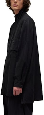 Y-3 Solid Color Stand Collar Asymmetric Pocket Button Jacket Black IW7465 Details for Y-3 Solid Color Stand Collar Asymmetric Pocket Button Jacket Black IW7465