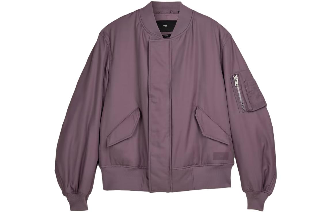 Order Y-3 Solid Color Zip-Up High Neck Jacket Unisex Light Purple IP7934