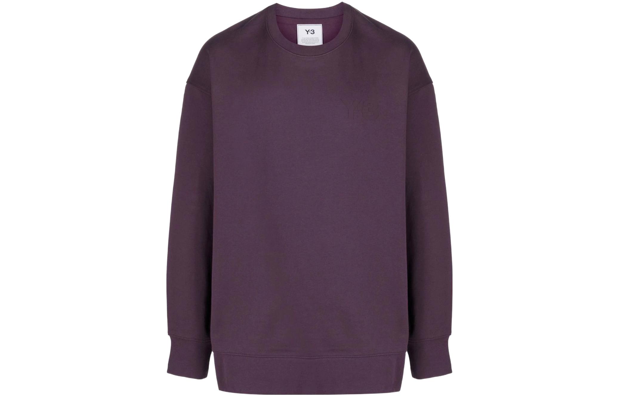 Y-3 Solid Logo Crewneck Sweatshirt Deep Purple HB3459