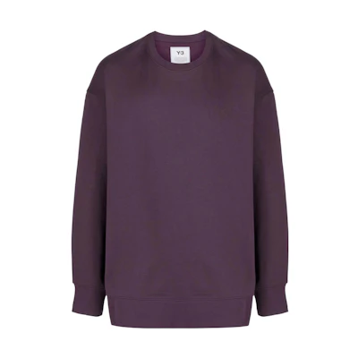 Y-3 Solid Logo Crewneck Sweatshirt Deep Purple HB3459
