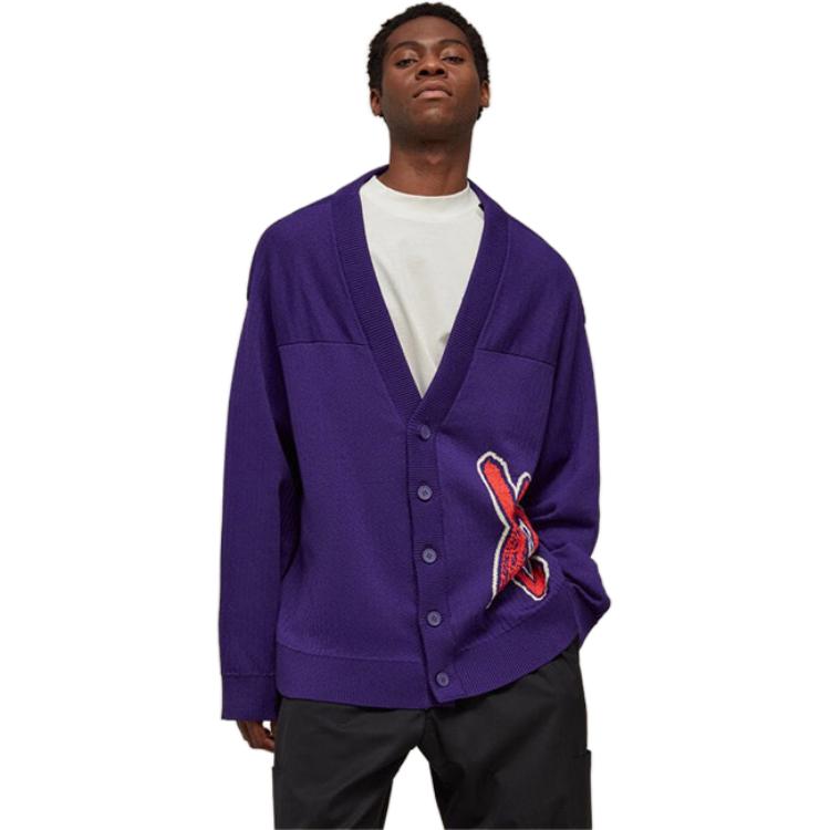 Shop Kardigan Knit Logo Y-3 Unisex Biru Tua. IA3111