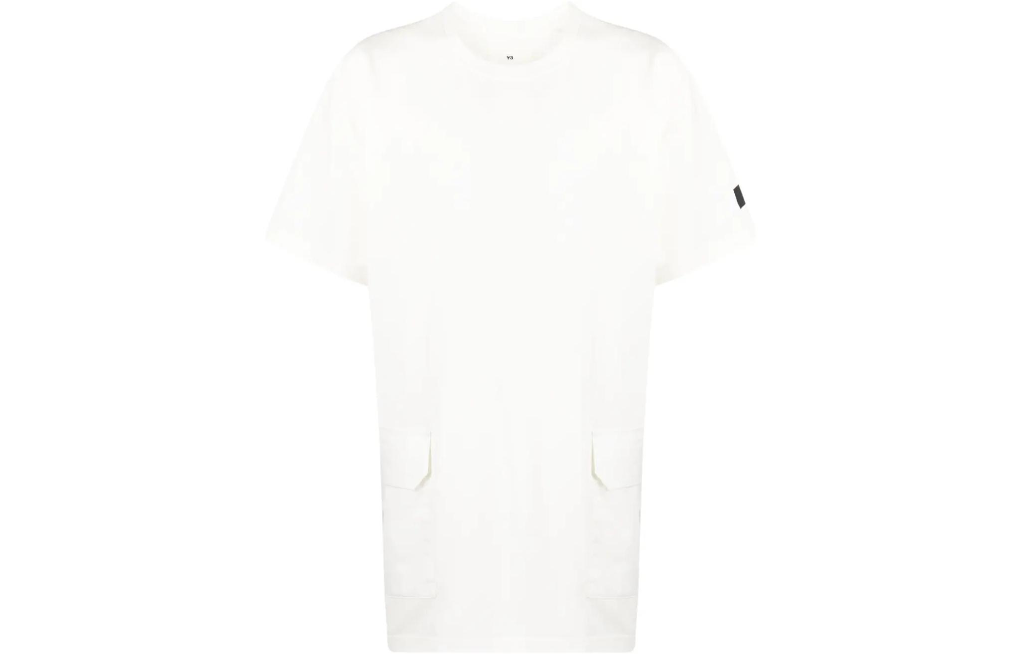 Y-3 Solid Logo Patch Crewneck Short Sleeve T-Shirt White (). HZ8863