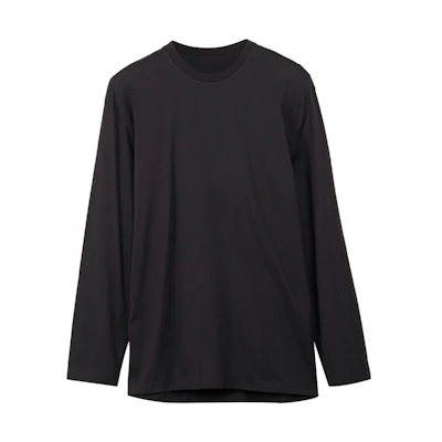 Y-3 Solid Oversized Crewneck Pullover Long Sleeve T-Shirt Unisex Black H44788