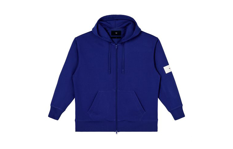 Y-3 Solid Patch Logo Knit Hoodie Unisex Blue IB4790 圖 2