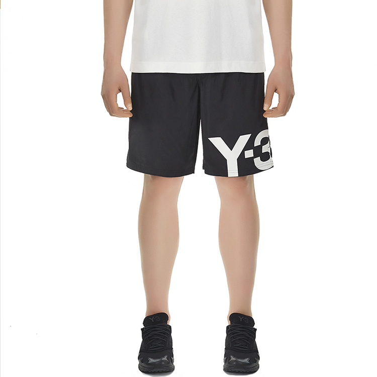 Shop Y-3 SS21 Big Logo Black Board Shorts Men FS4484