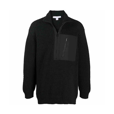 Y-3 SS21 Black Half-Zip Knit Cardigan Sweater Unisex GK4799