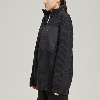 Y-3 SS21 Cárdigan de Punto Negro Unisex con Media Cremallera. GK4799 Purchase Y-3 SS21 Cárdigan de Punto Negro Unisex con Media Cremallera. GK4799