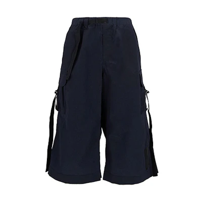 Y-3 SS21 Black Sash Seersucker Shorts GV6073