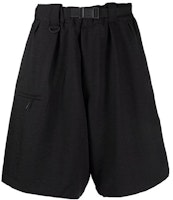 Y-3 SS21 Black Wide-Leg Knee-Length Bermuda Shorts HG8600 Y-3 SS21 Black Wide-Leg Knee-Length Bermuda Shorts HG8600