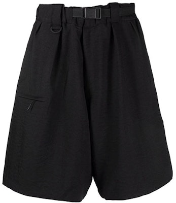 Y-3 SS21 Black Wide-Leg Knee-Length Bermuda Shorts HG8600 Order Y-3 SS21 Black Wide-Leg Knee-Length Bermuda Shorts HG8600
