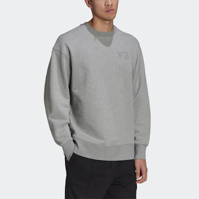 Y-3 SS21 Logo Crewneck Sweatshirt Kelabu GV4195 Purchase Y-3 SS21 Logo Crewneck Sweatshirt Kelabu GV4195