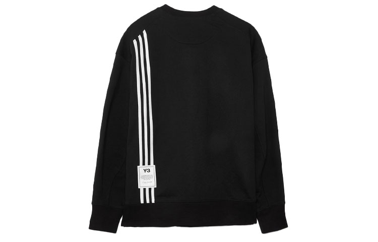 Y-3 SS21 Logo Patch 3-Stripes Crewneck Sweatshirt Black Men’s H16333