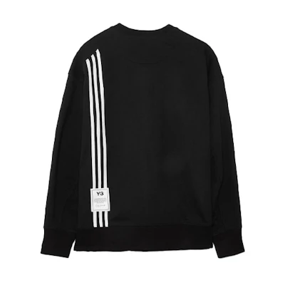 Y-3 SS21 Logo Patch 3-Stripes Crewneck Sweatshirt Black Men’s H16333