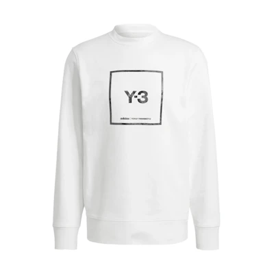 Y-3 SS21 Logo Print Crewneck Sweatshirt Unisex White GV6058