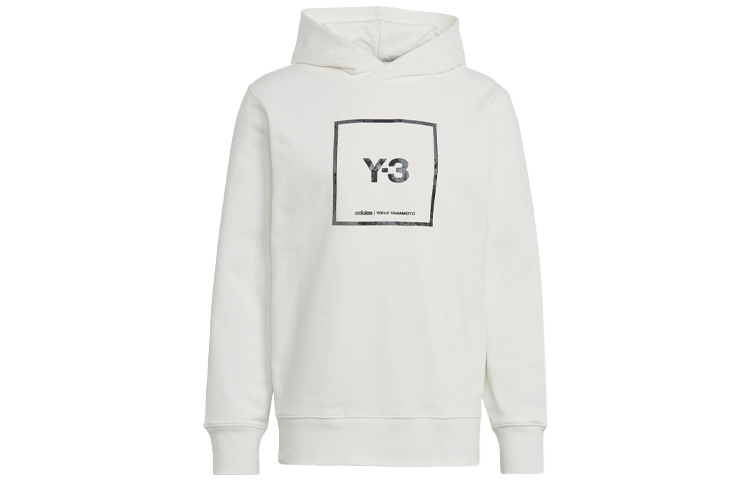 Y-3 SS21 Logo Print Hoodie Unisex White GV6054