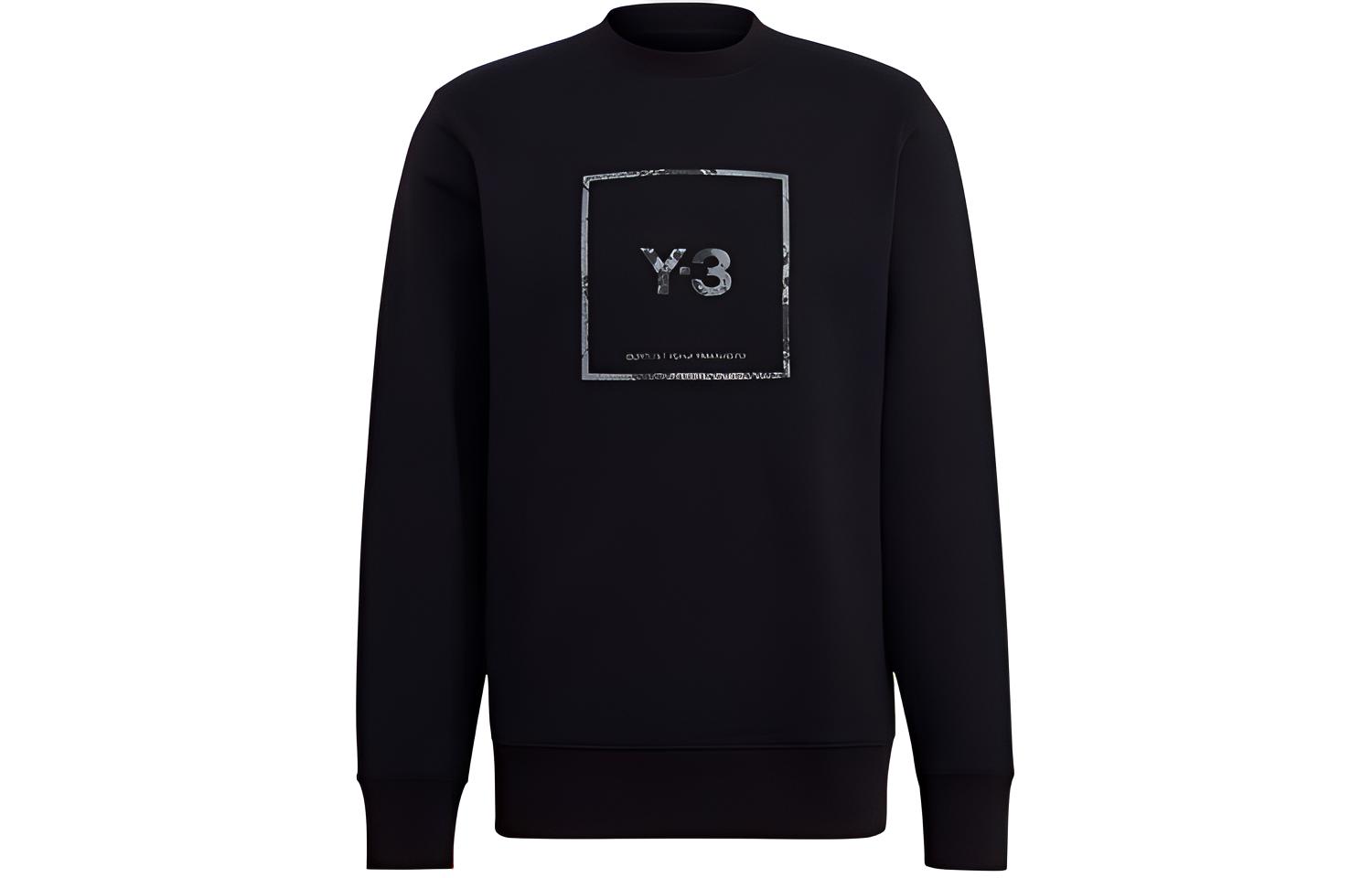 Y-3 SS21 Logo Print Unisex Sweatshirt Black GV6057