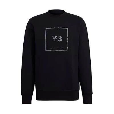 Y-3 SS21 Logo Print Unisex Sweatshirt Black GV6057