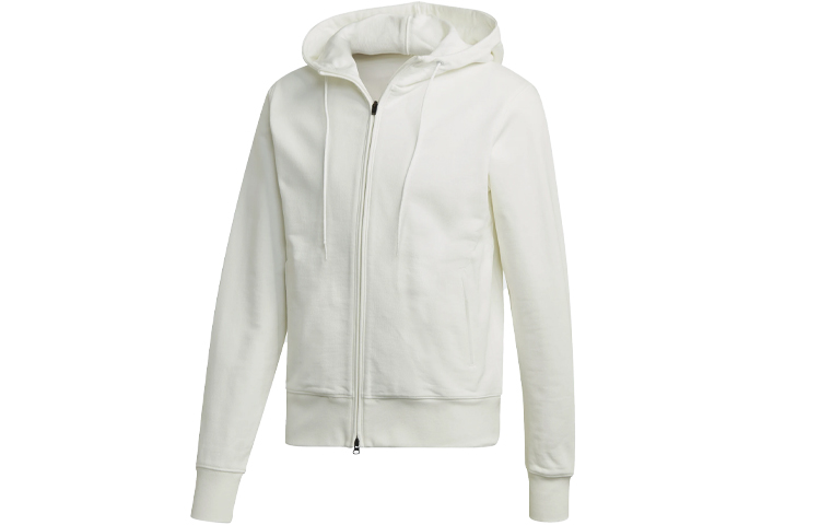 Y-3 SS21 Minimalist White Hoodie Jacket with Logo for Men FN3364