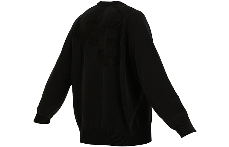 Lookbook Y-3 SS21 오버사이즈 크루넥 풀오버 블랙 스웨트셔츠. GV4214