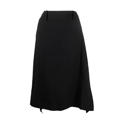 Y-3 SS21 Solid Asymmetric Midi Skirt Black HB6331-BLACK