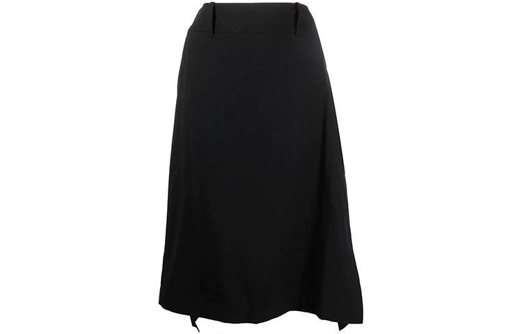 Order Y-3 SS21 Solid Asymmetric Midi Skirt Black HB6331-BLACK