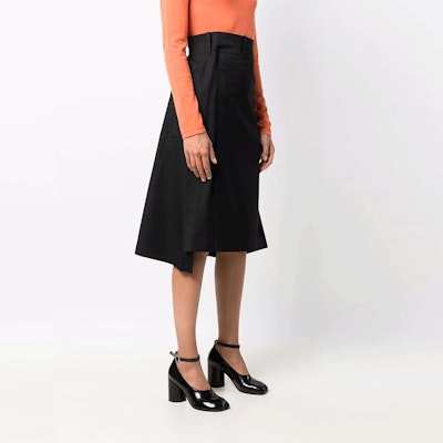 Y-3 SS21 Solid Asymmetric Midi Skirt Black HB6331-BLACK Purchase Y-3 SS21 Solid Asymmetric Midi Skirt Black HB6331-BLACK