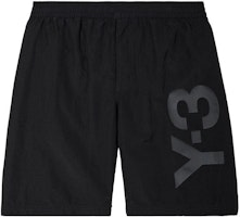 Y-3 SS22 Black Printed Logo Loose Fit Straight Shorts. HG8615 Y-3 SS22 Black Printed Logo Loose Fit Straight Shorts. HG8615
