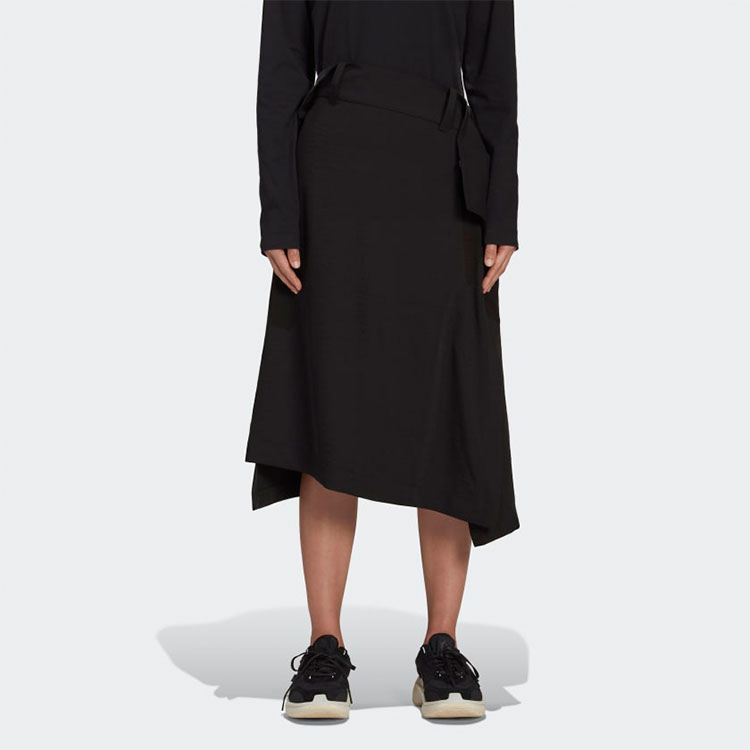 Purchase Y-3 SS22 Asymmetric Midi Skirt Solid Black HG8667