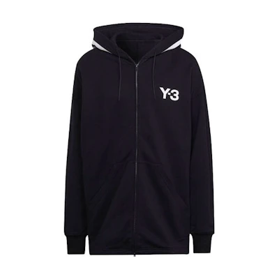 Y-3 SS22 Black Logo Striped Print Hoodie Jacket Long Sleeve for Men HG6072