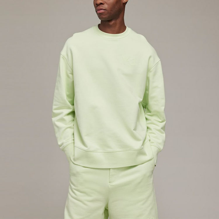 Shop Y-3 SS22 Sweater Hijau Lengan Panjang dengan Cetakan Logo. HG6216