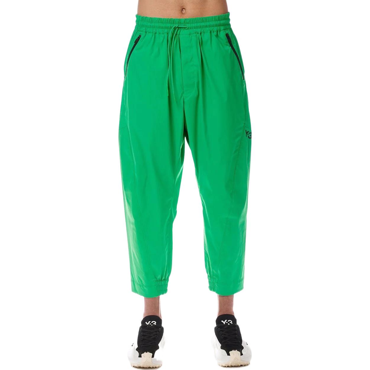 Shop Y-3 SS22 Green Tapered Ankle-Length Logo Sweatpants HG6102