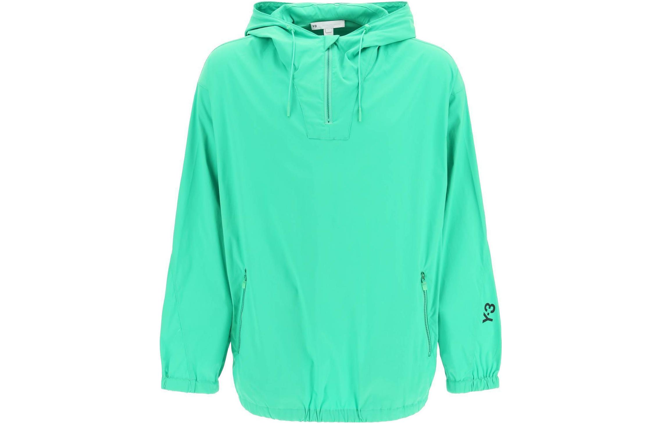 Y-3 SS22 Half-Zip Pullover Hoodie Green HG6100