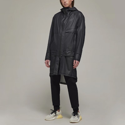 Y-3 SS22 ロゴプリント フード付き 透明パーカージャケット ブラック HG8606 Lookbook Y-3 SS22 ロゴプリント フード付き 透明パーカージャケット ブラック HG8606