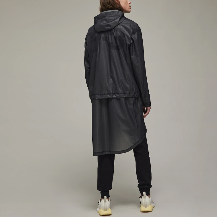 Purchase Y-3 SS22 ロゴプリント フード付き 透明パーカージャケット ブラック HG8606