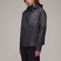 Sizing Y-3 SS22 Logo Print Hooded Transparent Parka Jacket Black HG8606