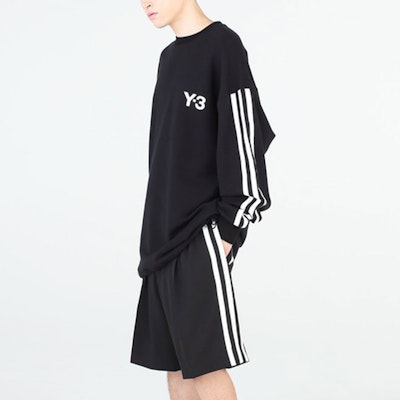 Y-3 SS22 Logo Print Striped Long Sleeve Unisex T-Shirt Black. HG6073 3