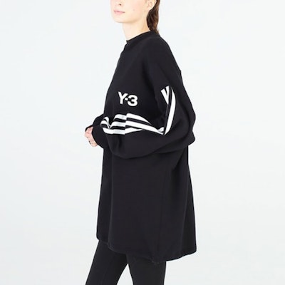 Y-3 SS22 Logo Print Striped Long Sleeve Unisex T-Shirt Black. HG6073 2