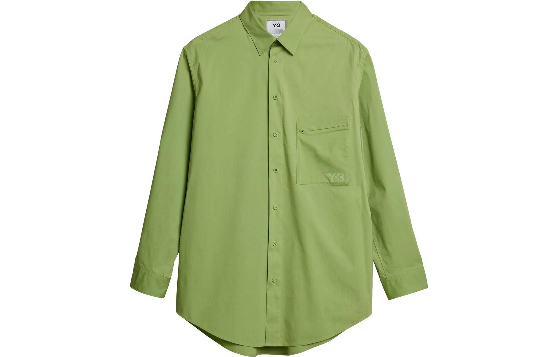 Y-3 SS22 Oversized Long-Sleeve Shirt Green HG6202